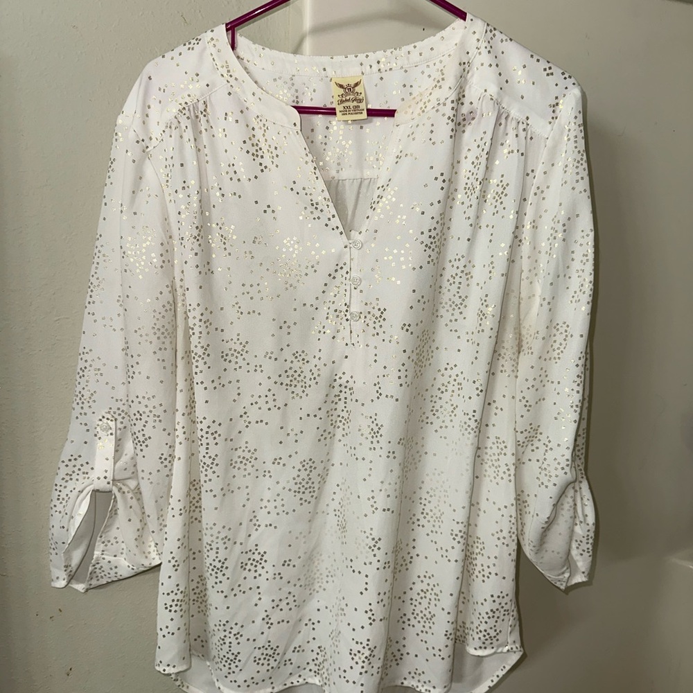 White and Gold Women's Top